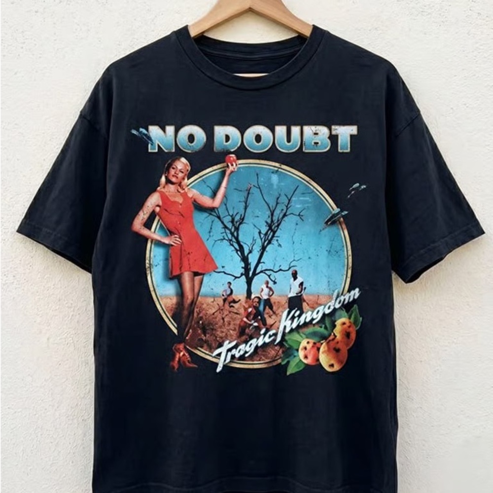 No Doubt Tragic Kingdom Tour Tee - Black with Red and Blue Graphic